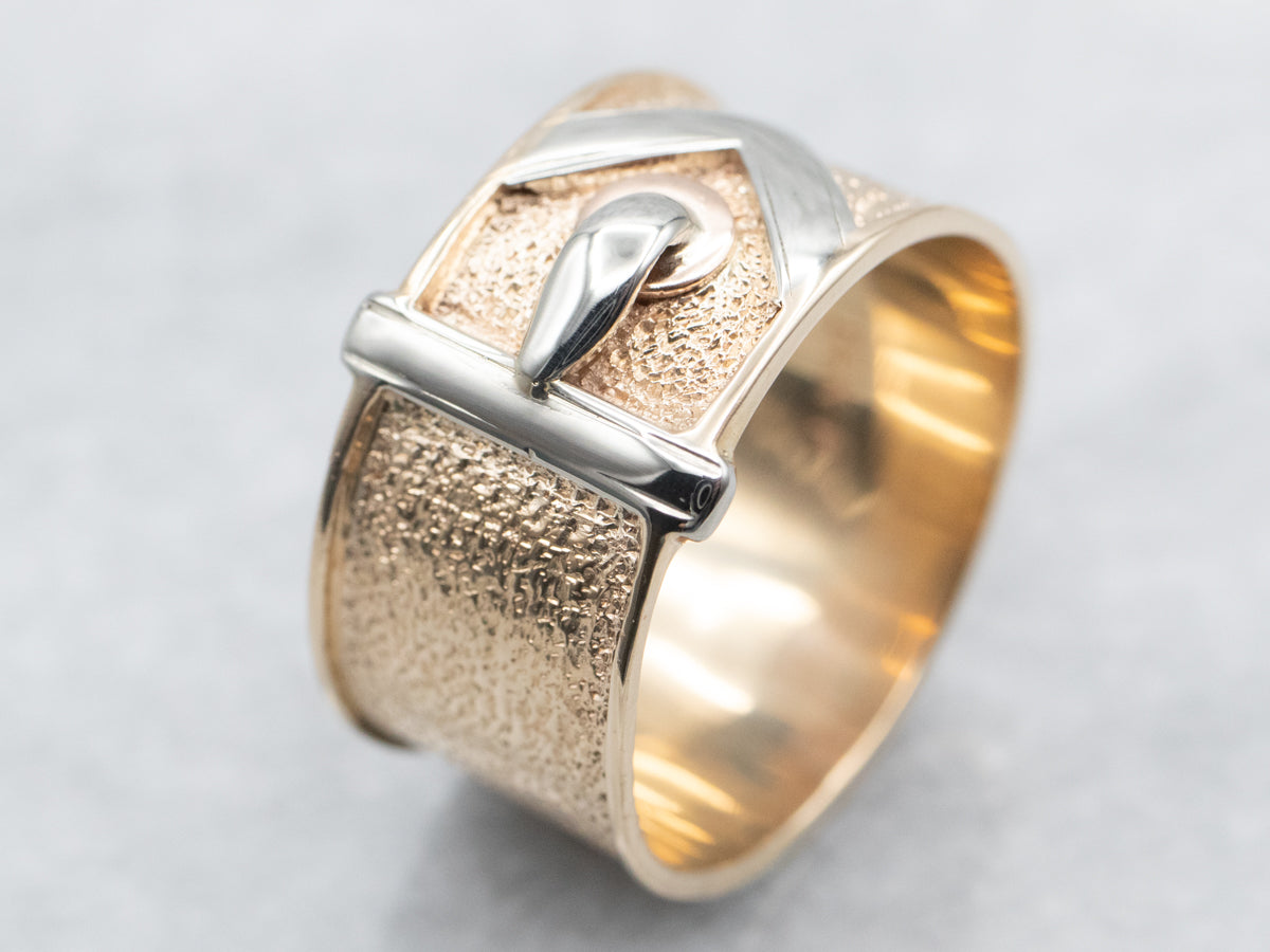 Two Tone Textured Belt Buckle Cigar Band