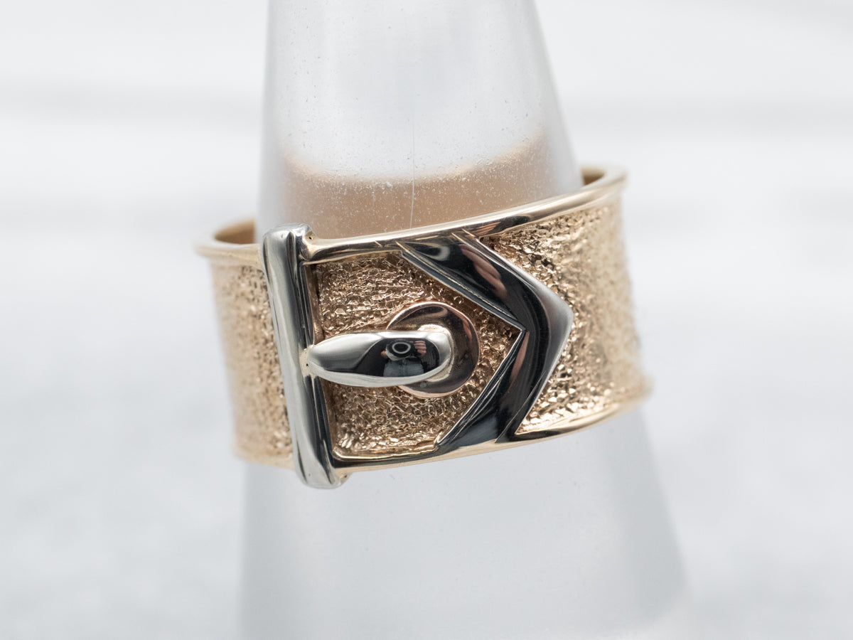 Two Tone Textured Belt Buckle Cigar Band