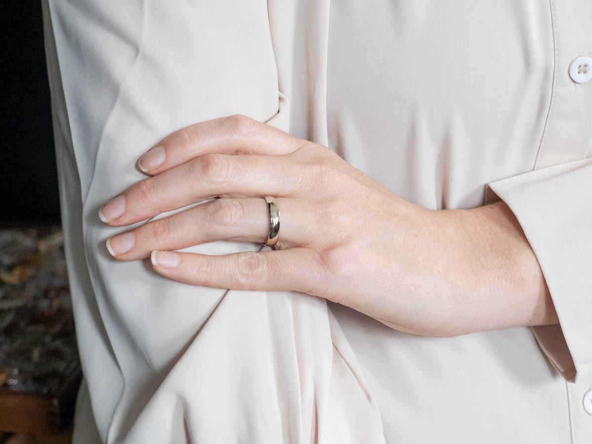 White Gold Plain Wedding Band