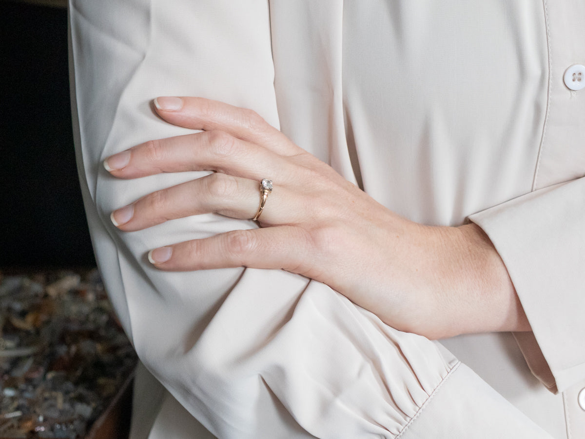 Two Tone Diamond Solitaire Engagement Ring