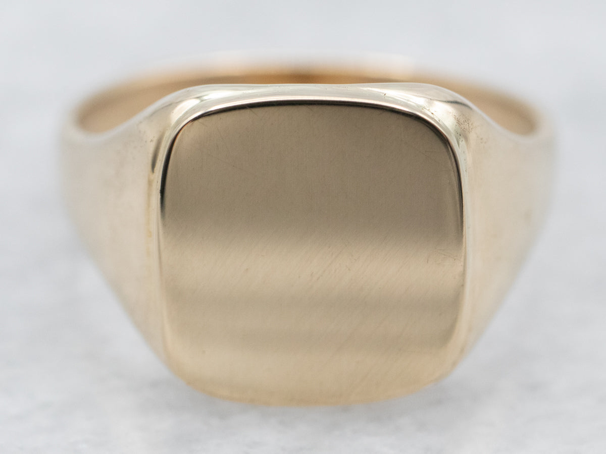 Yellow Gold Plain Square Signet Ring