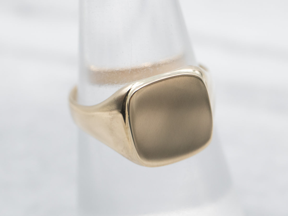 Yellow Gold Plain Square Signet Ring