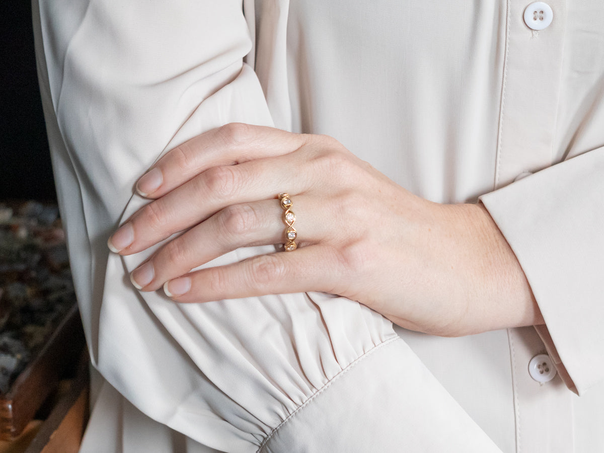 Yellow Gold Five Stone Diamond Band