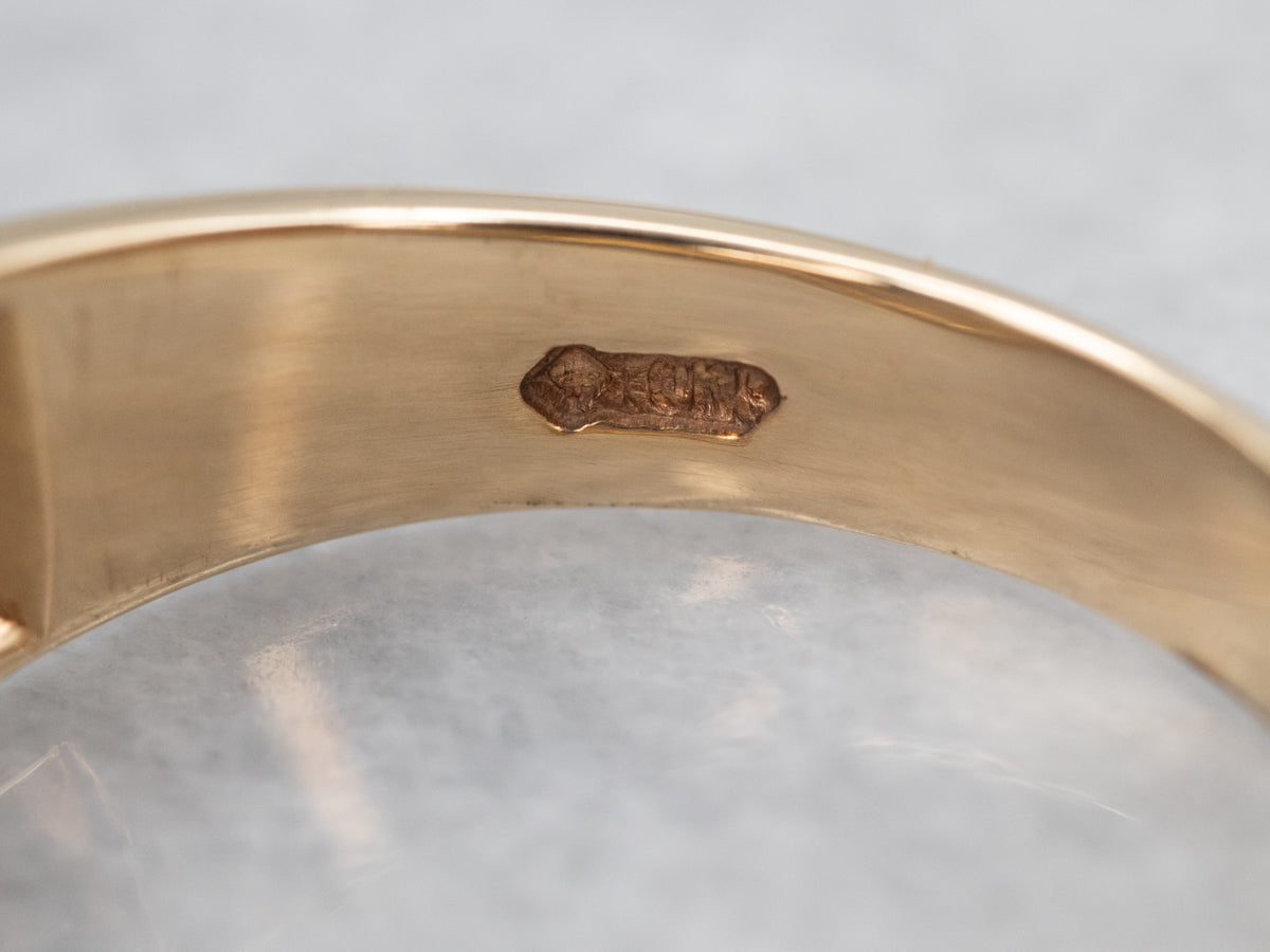 Two Tone Yellow and White Gold Diagonal Row Diamond Ring