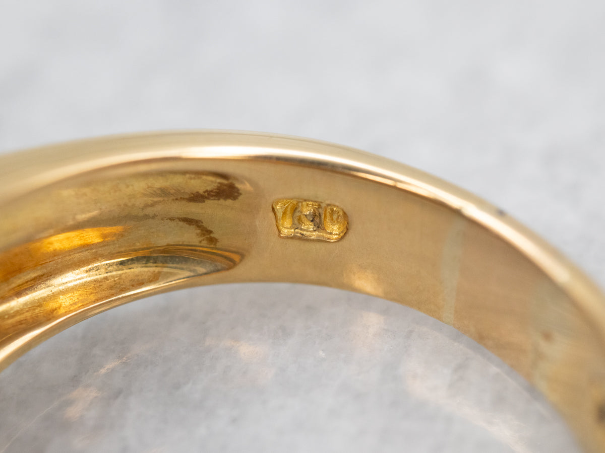 Yellow Gold Krypell Channel Set Diamond and Sapphire Ring