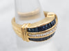 Yellow Gold Krypell Channel Set Diamond and Sapphire Ring