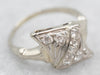 White Gold Old Mine Cut Diamond Ring