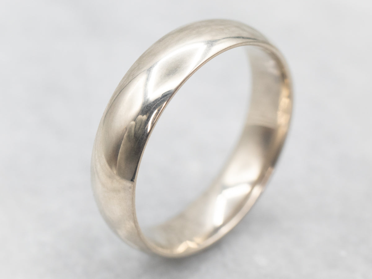 White Gold Plain Wedding Band