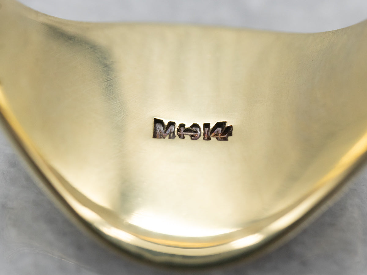 Anillo De Sello Liso De Oro Verde