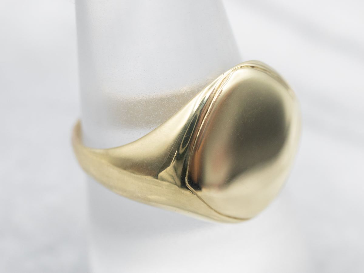 Anillo De Sello Liso De Oro Verde