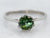 White Gold Green Tourmaline Solitaire Ring