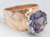 Yellow Gold Synthetic Alexandrite Wide Ring