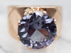 Yellow Gold Synthetic Alexandrite Wide Ring