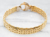 Yellow Gold Flat Woven Bracelet with Large Clasp