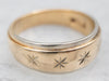 Two Tone Band With Etched Star Details