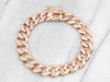 Rose Gold Curb Chain Bracelet with Box Clasp and Safety Chain