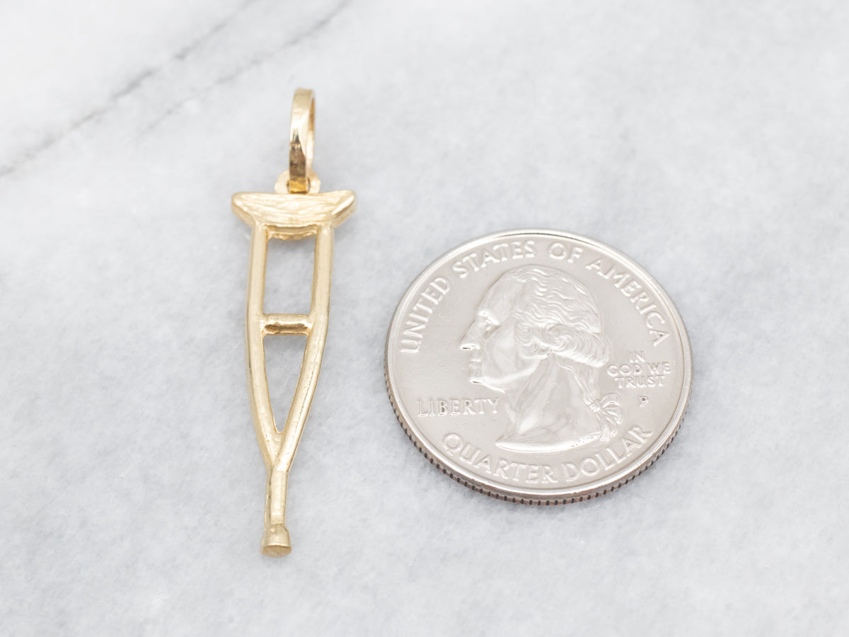 Yellow Gold Crutch Pendant