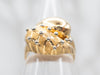 Two Tone Studded Domed Bypass Ring