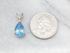 Teardrop Blue Topaz Pendant with Diamond Accent