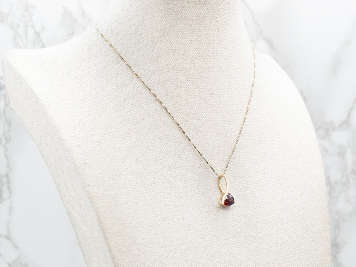 Looping Gold Pyrope Garnet Pendant