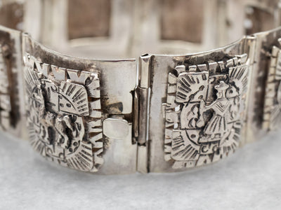 Mexican Silver Panel Bracelet
