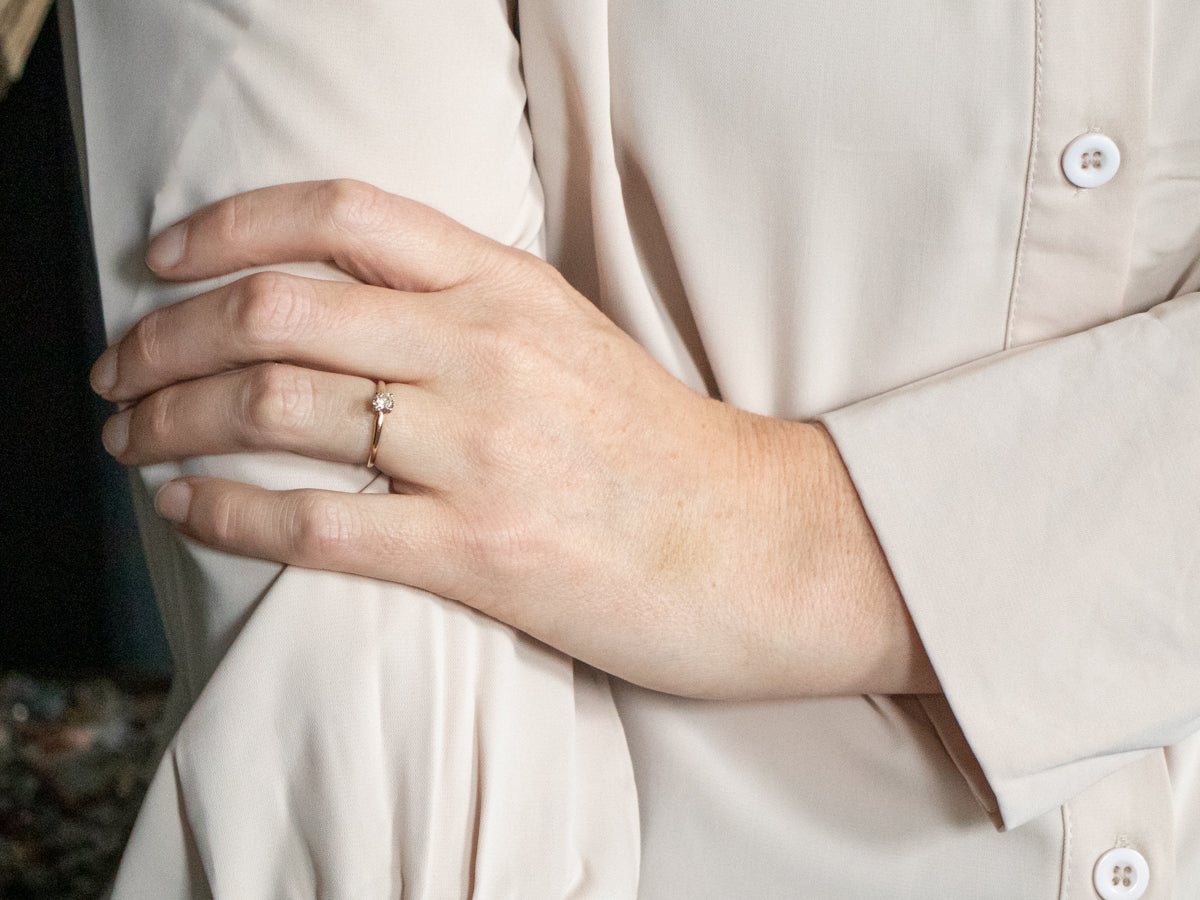 Two Tone Diamond Solitaire Engagement Ring