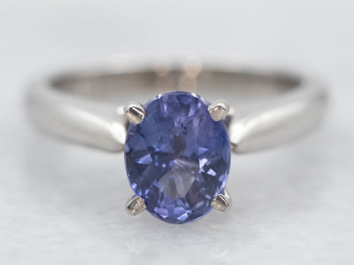 Platinum Purple Sapphire Solitaire Ring