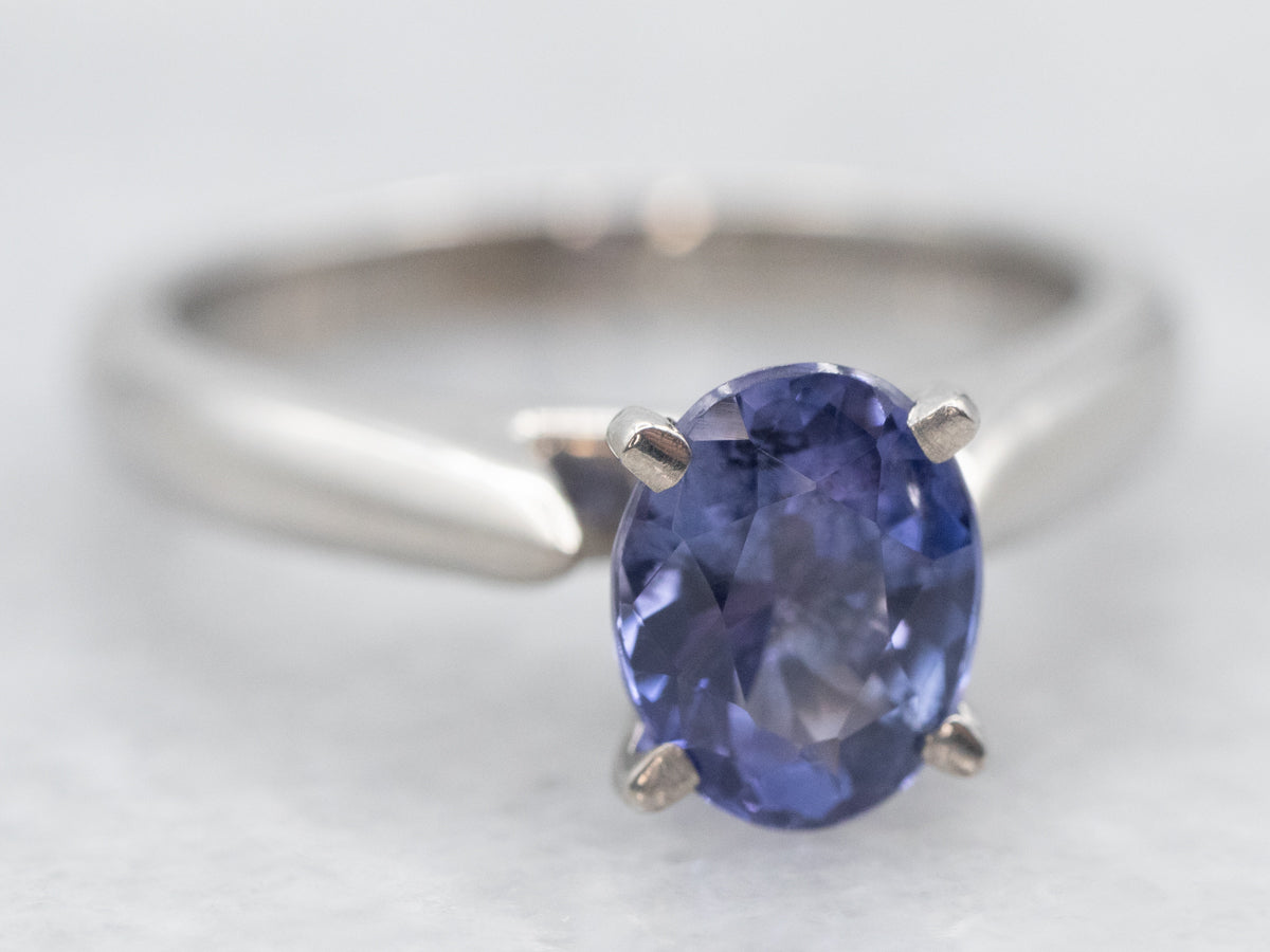 Platinum Purple Sapphire Solitaire Ring