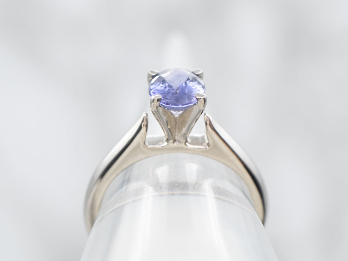 Platinum Purple Sapphire Solitaire Ring