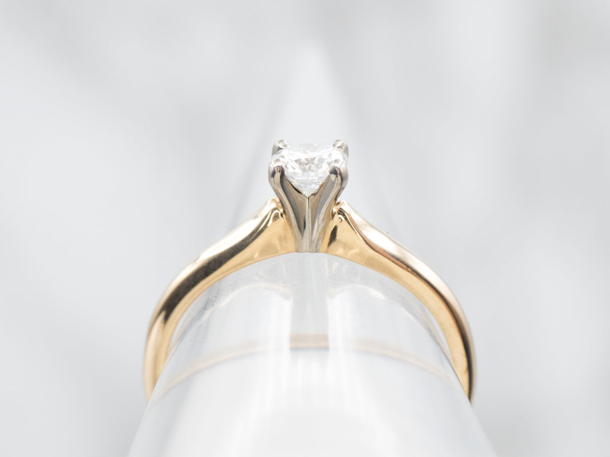 Two Tone Diamond Solitaire Engagement Ring