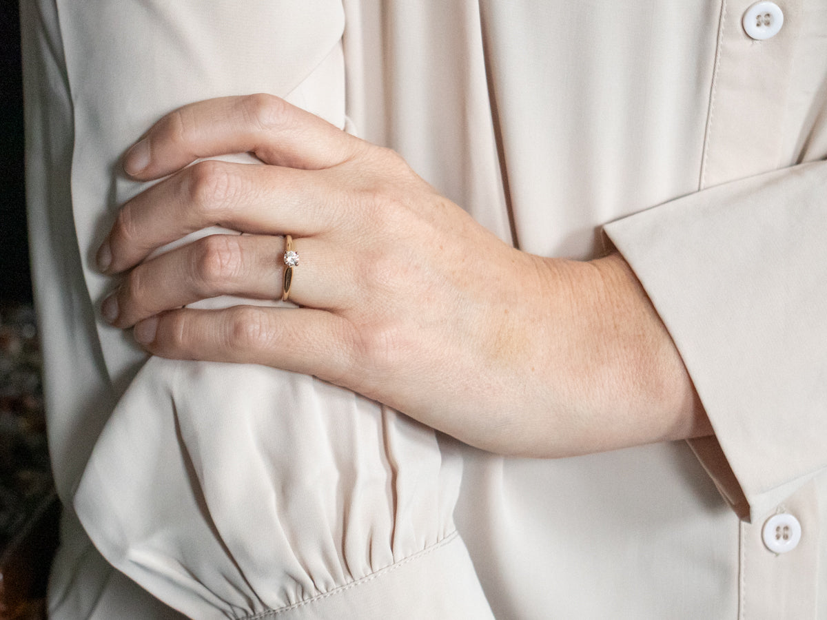 Two Tone Diamond Solitaire Engagement Ring