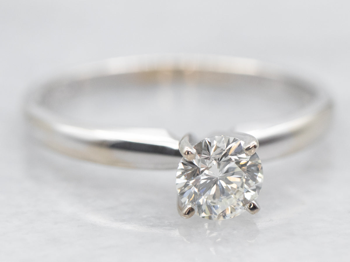 White Gold GSI Certified Diamond Solitaire Engagement Ring