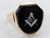 Vintage Gold Black Onyx Masonic Ring