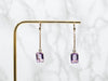 Yellow Gold Amethyst Drop Earrings with Diamond Accent
