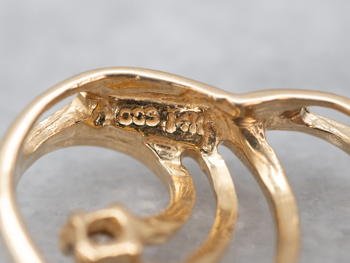 Modern Gold Diamond Heart Pendant