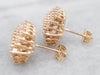 Hexagonal Gold Diamond Cluster Stud Earrings