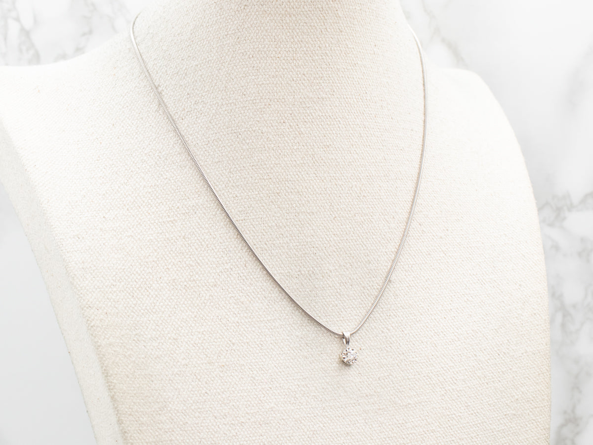 Colgante solitario de diamantes en oro blanco