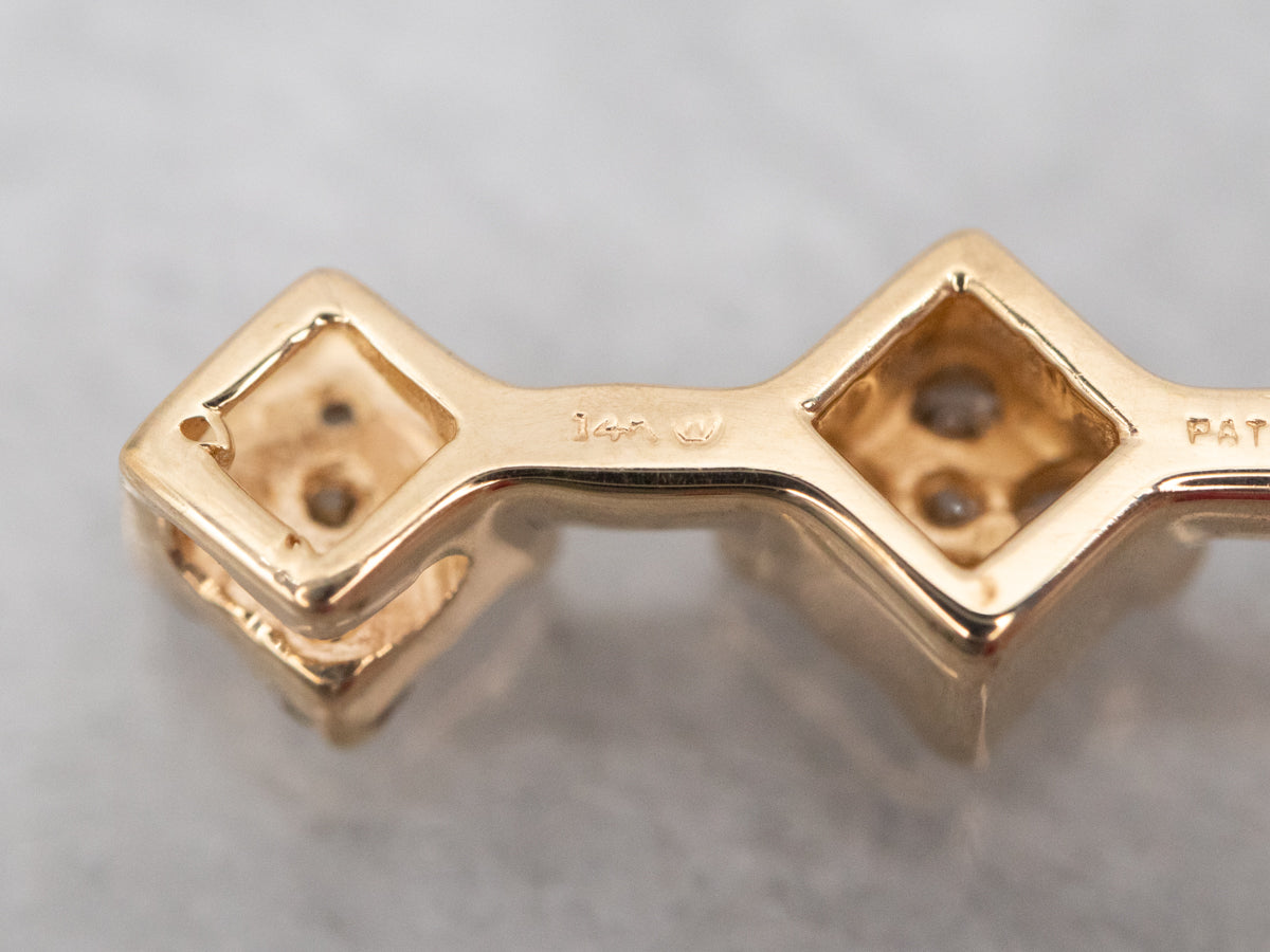 Yellow Gold Diamond Drop Cluster Pendant