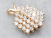 Hexagonal Gold Diamond Cluster Pendant