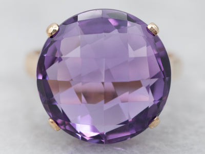 Pineapple Cut Amethyst Cocktail Ring