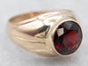 Vintage Bezel Set Garnet Solitaire Ring