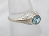 Art Deco Blue Zircon Solitaire Ring