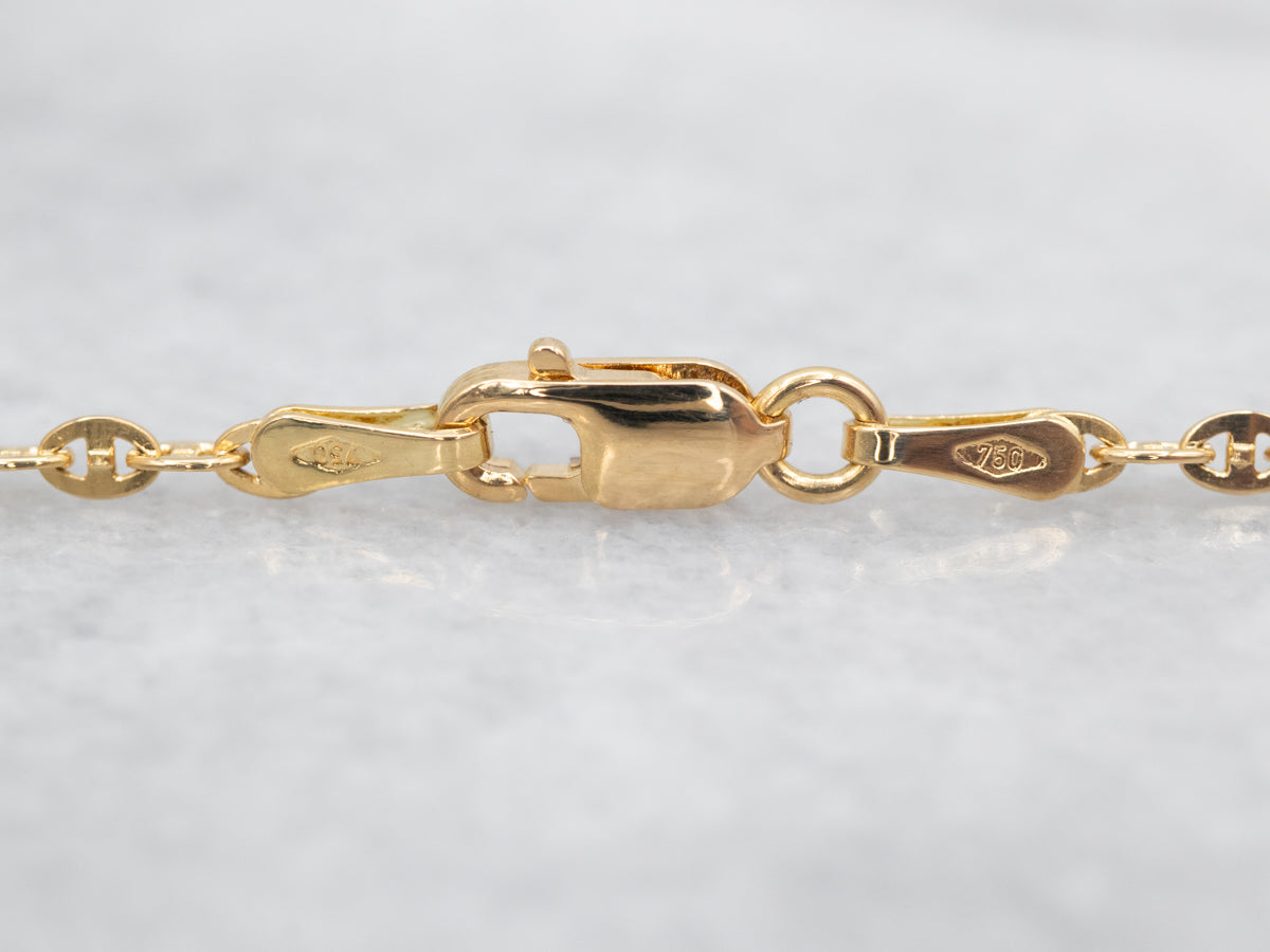 Yellow Gold Mariner Link Chain with Lobster Clasp