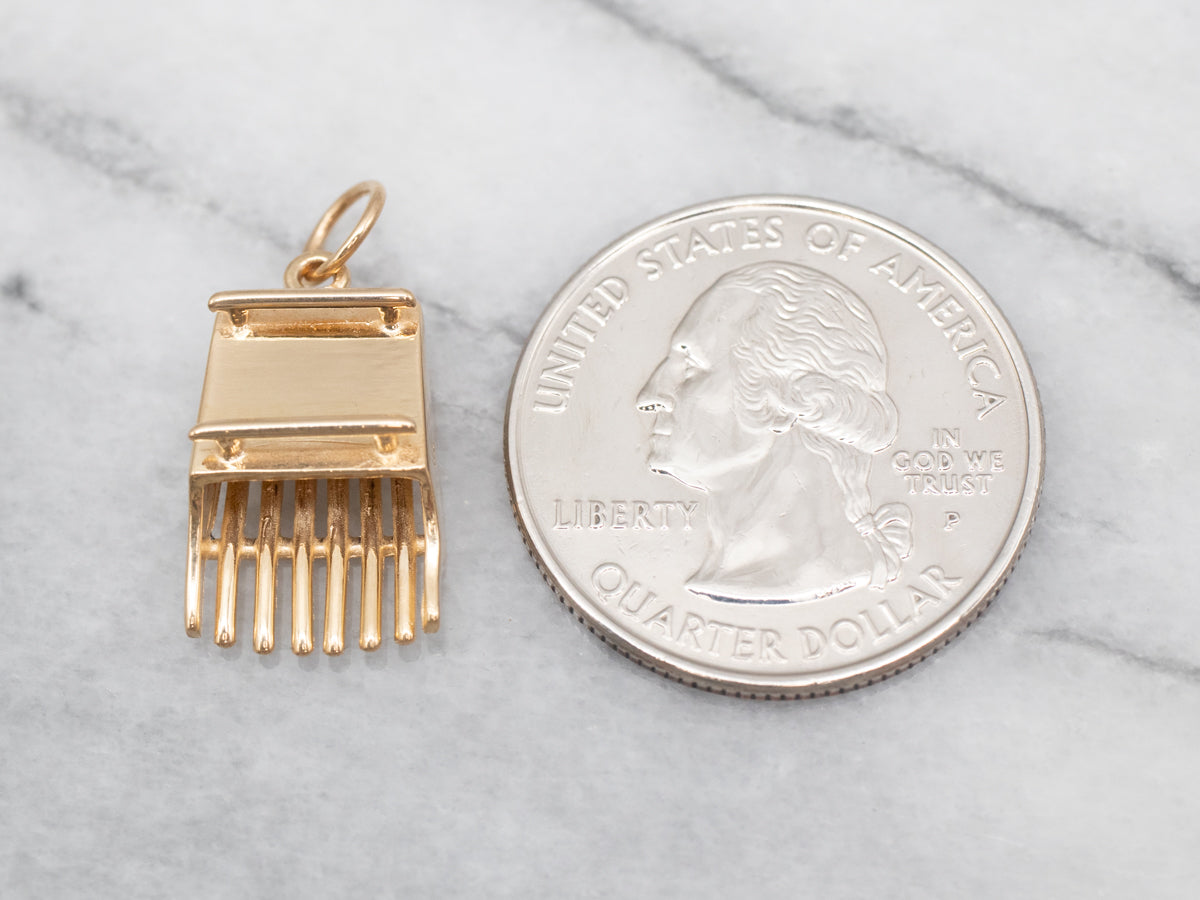 Yellow Gold Cranberry Rake Charm