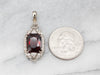 White Gold Pyrope Garnet Pendant with Diamond Accents