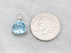 White Gold Trillion Cut Blue Topaz Pendant with Diamond Accent
