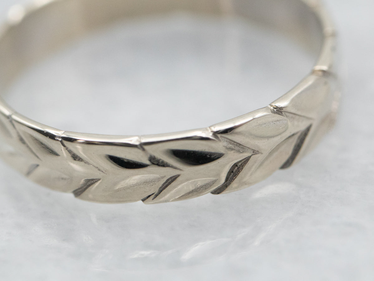 White Gold Wheat Pattern Mini Band