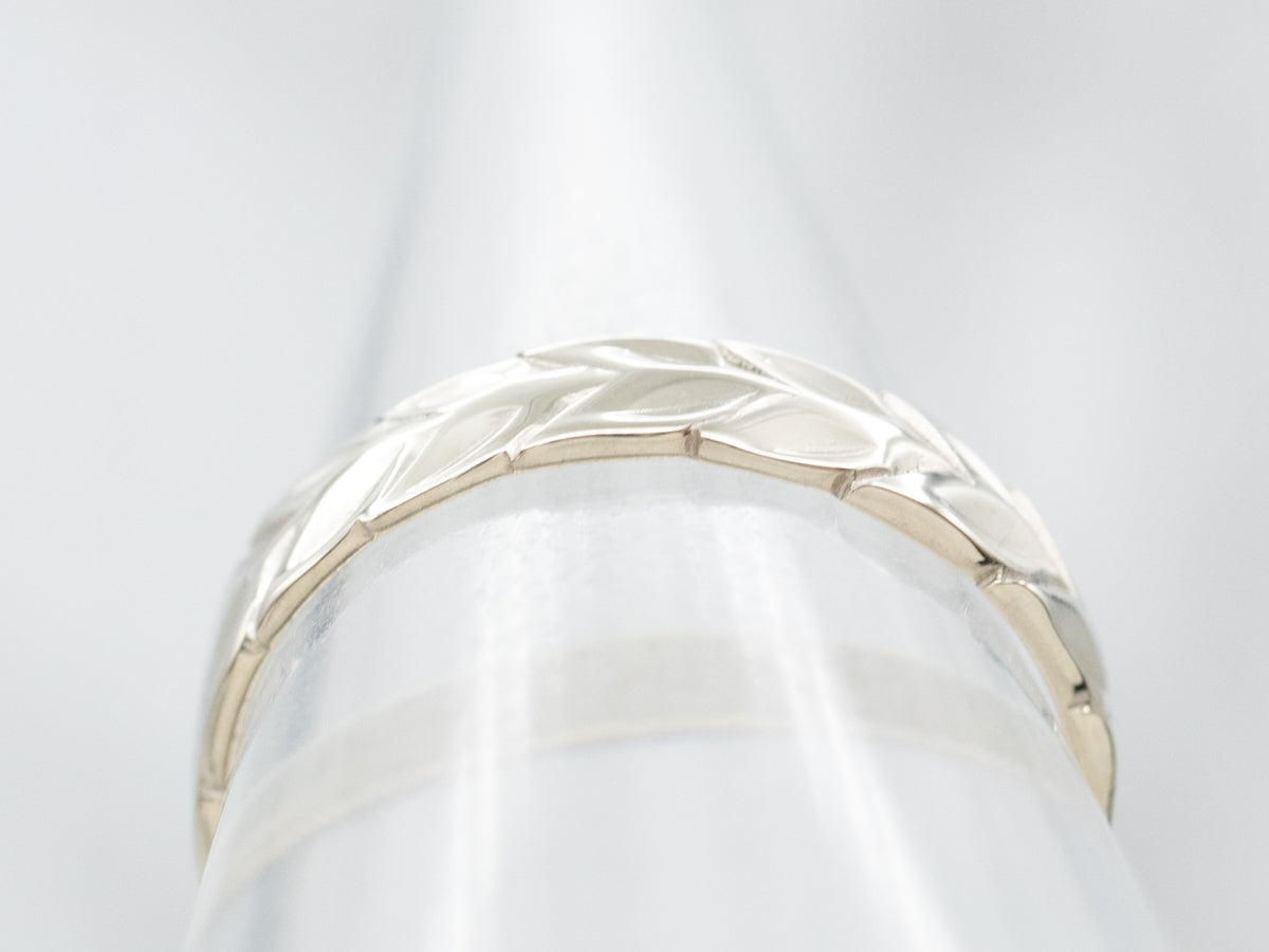 White Gold Wheat Pattern Mini Band
