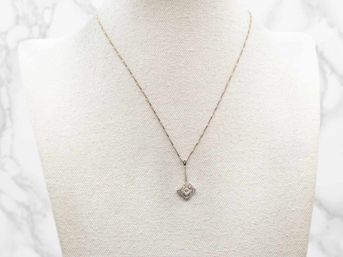 White Gold Diamond Openwork Pendant