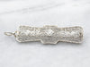 White Gold Art Deco European Cut Diamond Filigree Brooch or Pendant